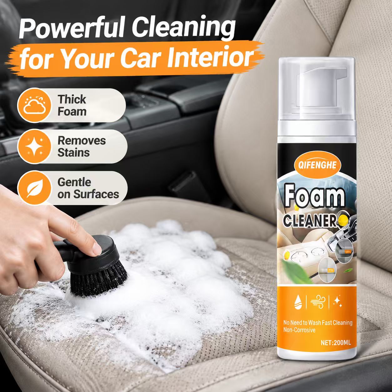 Car Interior Foam Cleaner 200m - Leather Cleaner Interior ulasan dan harga